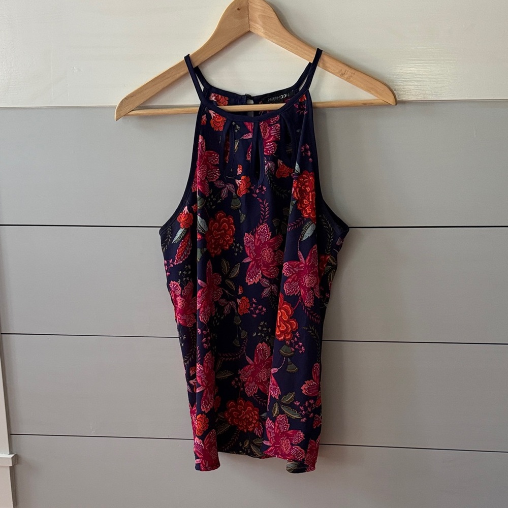 Papermoon Stitch fix Navy and Pink Floral Top Halter size Small